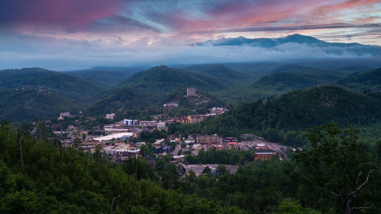A scenic overlook capturing the stunning mountain views surrounding Gatlinburg.